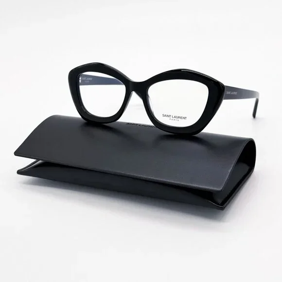 NEW SAINT LAURENT EYEGLASSES SL68 OPT 001 BLACK CAT EYE  display picture 2